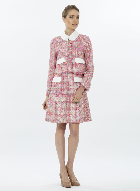 Pink tweed suit with white details - House of Hend